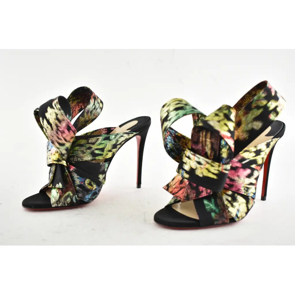 Christian Louboutin Samouraissa 100 Black Backless Sandal Mule Heel Pump 36.5 - Picture 7 of 10